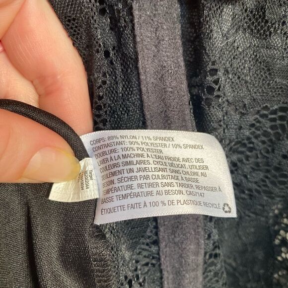 Xhilaration Black Crochet Velvet Long Sleeve Dress - Picture 2 of 5